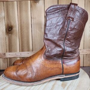 Vintage Larry Mahan Smooth Ostrich Roper Boots Mens Size 10.5 D Western Cowboy